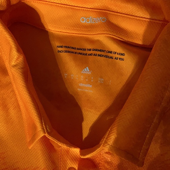 ORANGE ADIDAS CLIMALITE POLO SHIRT SIZE MEDIUM IN MENS - Picture 4 of 4
